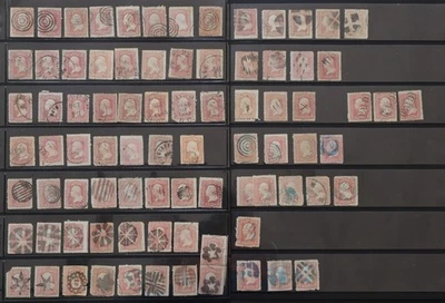 U.S. Used # 65 3c Washington Assortment of Fancy Cancels.  Lot of 82. Choice! - Image 1 of 3