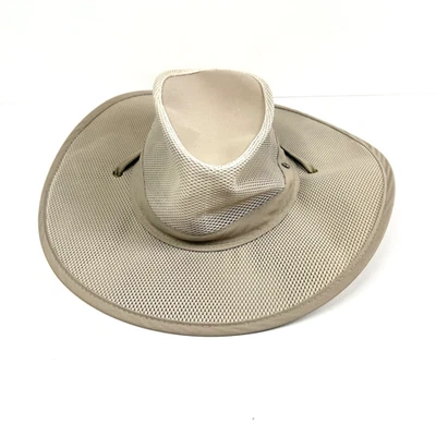 STETSON No Fly Zone Sun Hat UFP50+ Lightweight Khaki Mesh Drawstring Size L/XL - Image 1 of 4
