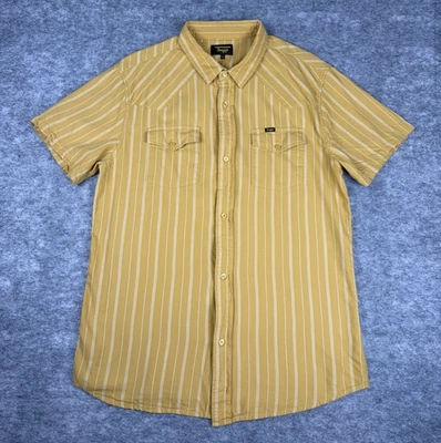 Seager Shirt Mens L Amarillo Yellow Striped Short Sleeve Western Button Up - Image 1 of 4