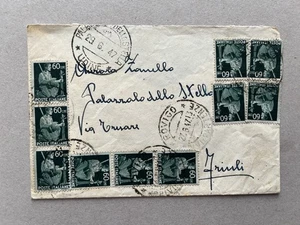 T) Busta Italia Repubblica Democratica Rovigo 27.6.47 per Palazzolo dello Stella - Imagen 1 de 2