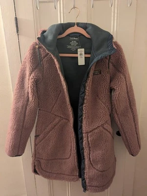 NWT L.L. Bean Women’s Mountain Pile Fleece Coat In Iris Mauve Sz XS Regular - Image 1 of 4