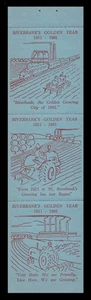 1961, RIVERBANK, CALIFORNIA'S GOLDEN YEAR BOOKLET PANE - RED ON BLUE, SHINY GUM - Picture 1 of 2