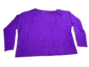 Nuevo sin etiquetas Suéter de Lana Eileen Fisher Mujer Púrpura Manga Larga Talla XL Cuello Barco - Imagen 1 de 9