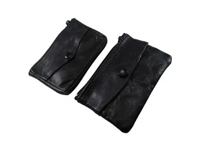 MEN LADIES KIDS  LEATHER COIN POUCH WALLET ZIPPER KEYRING PURSE SLIM CARD HOLDER - Picture 1 of 13