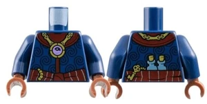 LEGO New Torso Minifigure Dark Blue Gold Jewel Necklace Key Flasks 71047 D378 - Picture 1 of 4