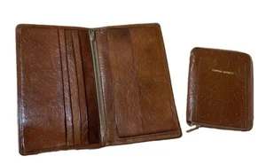 Vintage Oak Calf Leather Wallet & Brown Leather Zip Wallet - Bild 1 von 11