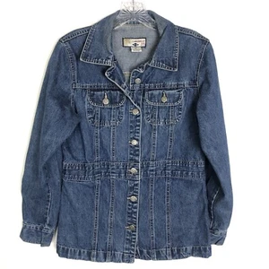 Caribbean Joe Women's Size Petite Small PS Jean Jacket Blue Denim Button - Picture 1 of 5