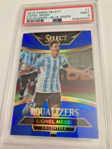 2015 Panini Select Equalizers Blue Prizm #1 Lionel Messi #/299 PSA 9 Mint - Picture 1 of 14