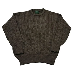 Vintage 90s Fisherman Sweater Cable Knit Wool Sweater Pullover Crewneck - Picture 1 of 7