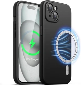 JETech Magnetic Silicone Case for iPhone 15 Plus 6.7-Inch, Compatible with MagSa - Picture 1 of 6