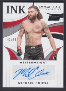 2021  Immaculate Ink Collection UFC Michael Chiesa #II-MCS  043/99 Auto - Picture 1 of 2