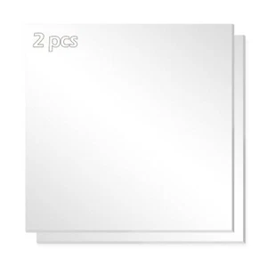 Silver Mirror Acrylic Sheets 2 Pack 12" x 12" Square Acrylic Sheets 1/8" Thic... - Picture 1 of 7