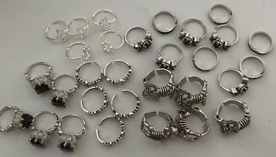 Wholesale 30pcs Gothic Skull Crescent Moon Stars Skeleton Silver Tone Black - Image 1 of 4