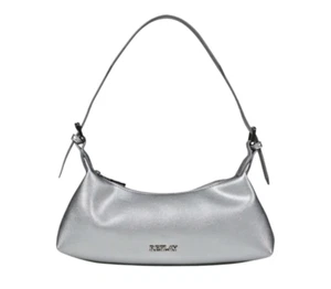 Replay Women Bag - Designer Silver Shoulder Bag Fashion Handbag Elegant Medium - Picture 1 of 3
