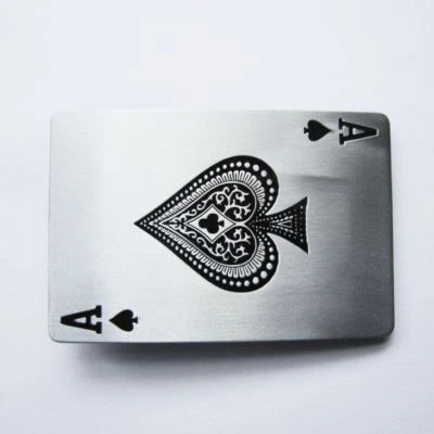 Ace of Spades Card Poker Hold'em Metal Belt Buckle - Image 1 of 2