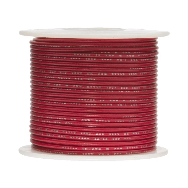 14 AWG Gauge TXL Automotive Stranded Hook Up Wire, 100 ft, Red, 60 Volts - Image 1 of 1