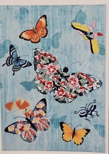TARJETA DE CUMPLEAÑOS MARIPOSAS BORDADAS EN PAPIRO - Imagen 1 de 9