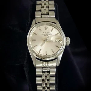 Vintage Rolex Date Lady Stainless Steel Watch Jubilee Bracelet Silver Dial 6516 - Picture 1 of 5