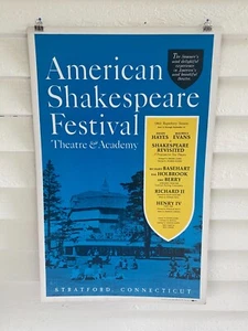 AMERICAN SHAKESPEARE FESTIVAL Window Card Stratford Connecticut 1962 14x22" - Picture 1 of 6
