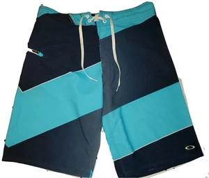 Men's Oakley Boardshorts- Size 31 Blue/White AUTHENTIC OAKLEY - Picture 1 of 9