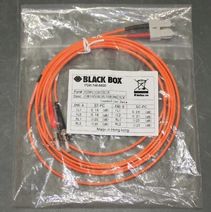 Black Box Fiber Optic Patch Cable FOCMP62-003M-STSC-OR, 62.5MM, Plenum, STSC 3MT - Picture 1 of 6