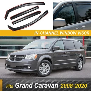 For Dodge Grand Caravan 2008-2020 In-Channel Vent Window Visor Rain Guard Shade - Picture 1 of 5