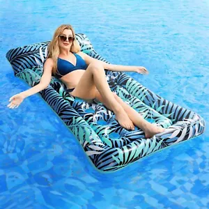 Pool Floats Raft - Pool Float Lounge Adult Size Inflatable Fabric Pool Float - Picture 1 of 7