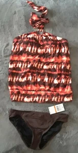 NWT MICHAEL KORS SIZE SMALL 2 PIECE HIGH NECK TANKINI SWIMSUIT MSRP 140.00 - Picture 1 of 1