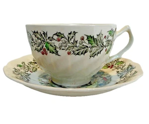 Vintage Johnson Brothers England Frohe Weihnachten Teetasse & Untertasse 185-330 EUC - Bild 1 von 7