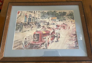 Framed Racing Print by Walter Gotschke "Alfa Romeo" 16.5" x 21.5" - Picture 1 of 6
