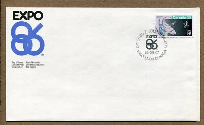 3 CANADA First Day Cover Series 1986-03-07 EXPO Communications SINGLE 39¢ COVER - Image 1 of 2