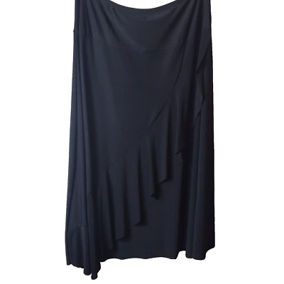 Jason Maxwell Mujer Acogedora Falda Midi Negra Elástica Acanalada Talla Grande Foto 1 de 4