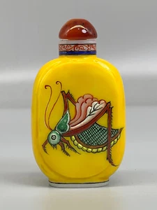 Collection Coloured Glaze Snuff bottle Exquisite Crafts Cricket Snuff Bottle - Picture 1 of 9