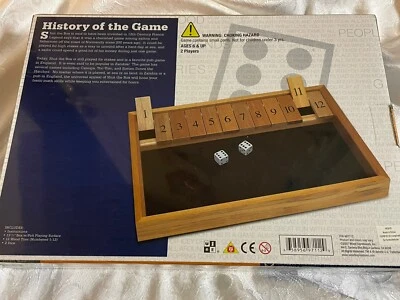 WE Games Dice Board Game 12 Number Flip Tiles Natural Wooden Box NEW NIP - Image 1 of 3
