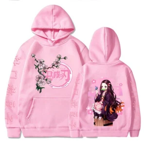 Demon Slayer Kamado Nezuko Hoodies Anime Men Women Cosplay Sweatshirts Pullovers - Picture 1 of 16