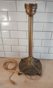 Art Nouveau Bronze Candlestick Tall Table Lamp ~ Antique 1900s ~ Gorgeous! - Picture 1 of 8