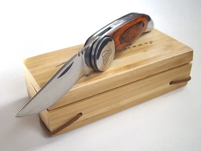 Laguiole Laselves Edelstahl Taschenmesser in Bambus Geschenk Schatulle Neu!