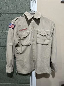 Vented Microfiber Poly Boy Scout UNIFORM SHIRT Long Sleeve Youth Large N54 - Picture 1 of 8