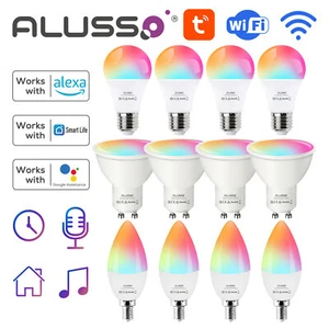 WiFi Smart LED Light Bulb E14 E27 GU10 RGB+CCT Lamp Voice APP Alexa Google Home - Picture 1 of 15