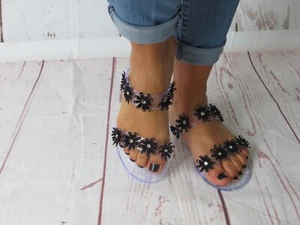 ANN MORE CADIZ Jelly Sandal Women Jelly shoes Flower starps Slide - Picture 1 of 10