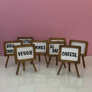 Rustic Wooden Food Labels – Set of 8 Handcrafted Table Signs for Buffets & Event - Picture 1 of 10