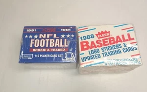 Factory Sealed 1988 FleerBaseball Trading Cards 1991 Score Football 242 Cards - Picture 1 of 8