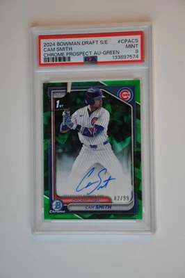Bowman Draft Zafiro Cam Smith 2024 verde automático/99 PSA 9 HOUSTON ASTROS Foto 1 de 2