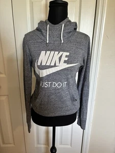 Nike pull-Over Hoodie Sweatshirt "Just Do It" Heather Gray Size XS - Picture 1 of 4