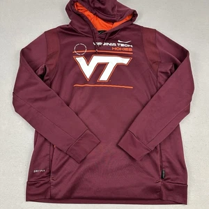 Virginia Tech Hokies Hoodie Herren Large Burgund Nike On Field Pullover NCAA L - Bild 1 von 11