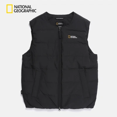 National Geographic Heron Lightweight Goose Down U-Neck Vest BLACK Asian Fit - Image 1 of 4
