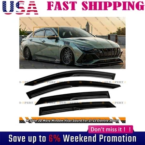 KDM 3D ONDULADO AERODINÁMICO VENTANA VISERA PROTECTOR DE LLUVIA DEFLECTOR PARA 2021-2025 HYUNDAI - EE. UU. - Imagen 1 de 6