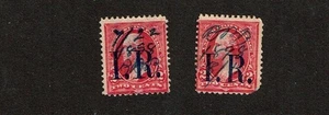 1898- U.S.THIRD Issue 2c Washington  OVERPRINT "I.R."  Lot of 2 Sc#R155 Used ^ - Picture 1 of 1