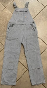 Carhartt Railroad Stripe Denim Bib Overalls 103042-969 Gr. M kurz (8/10) - Bild 1 von 14