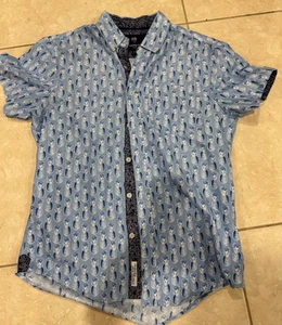 International Report Shirt Men's Small Blue pineapple Button Down - Picture 1 of 7